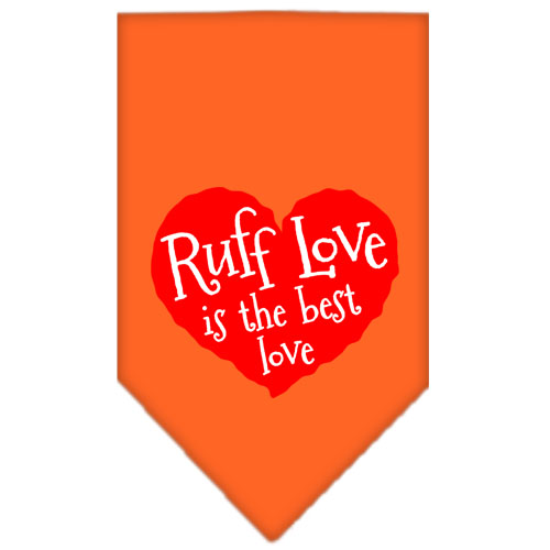 Ruff Love Screen Print Bandana Orange Large